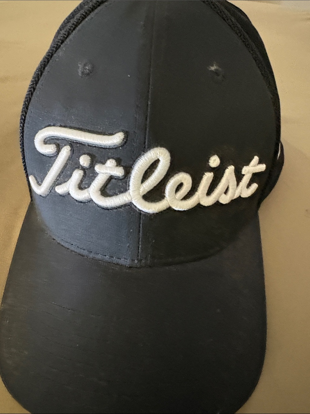 Titleist Black Cap with White Embroidered Logo